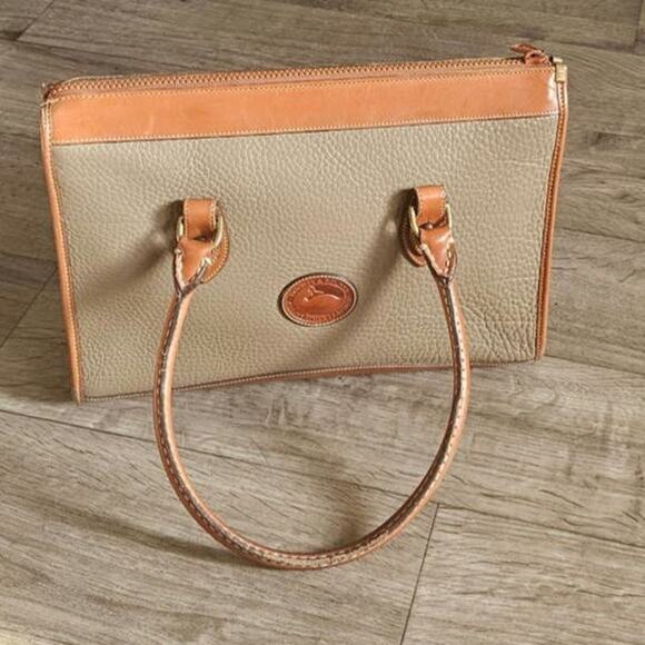 DOONEY & BOURKE Vintage Tan and Camel/Grey Tote - Picture 1 of 13